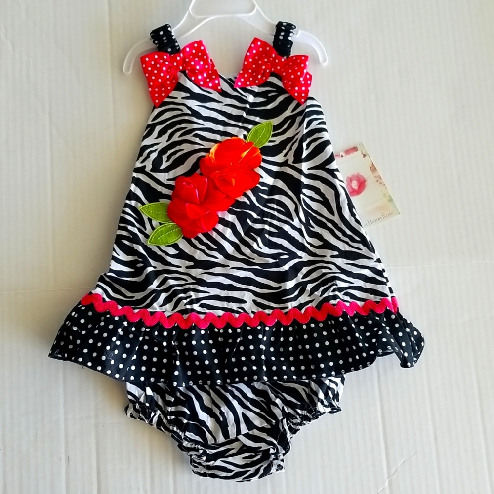 SWEETHEART ROSE sundress & panty outfit NWT blk white 18M 18mo summer